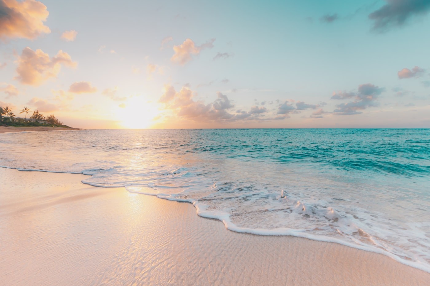Clearwater Beach shoreline at sunset